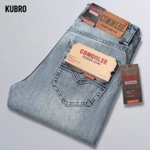 KUBRO Brand Men Classic Jeans Fashion Straight Blue Black Stretch Denim Trousers Men's Smart Jean High Quality Original Design