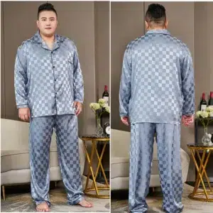 5XL Big Size Pajamas For Men 165KG Spring Summer Ice Silk Satin Cool Pajama Man Set Casual Loose Luxury Print Sleepwear Pijama