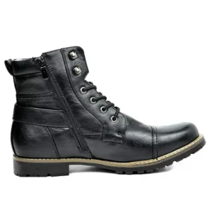 Men Boots Metal Double Zipper Motorcycle Boots men Leather Casual Ankle Boots Motorcycle Botas Hombre Zapatos Para Hombres