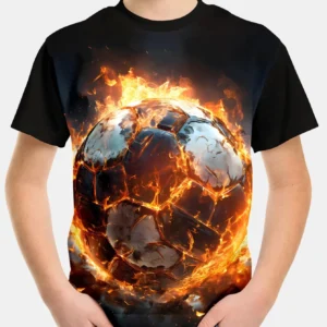 Children's Clothing 2024 Cool Football T-Shirt 3d Printed Soccer Boy Girl Tees Casual T Shirt 2-8y Teen Kids Clothes Tops