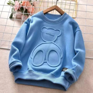 Children’s Cartoon Pattern Sweatshirt Boy Autumn Long-sleeved Warm Pullover Soft Comfortable and Warm Clothing 1-12 years