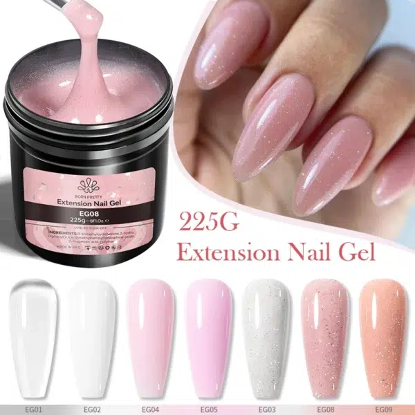 BORN PRETTY Clear 225g Jelly Extension Nail Gel Polish Milky White Camouflage Hard Gel Acrylic Nail Art Vernis Semi Permanent - Image 4