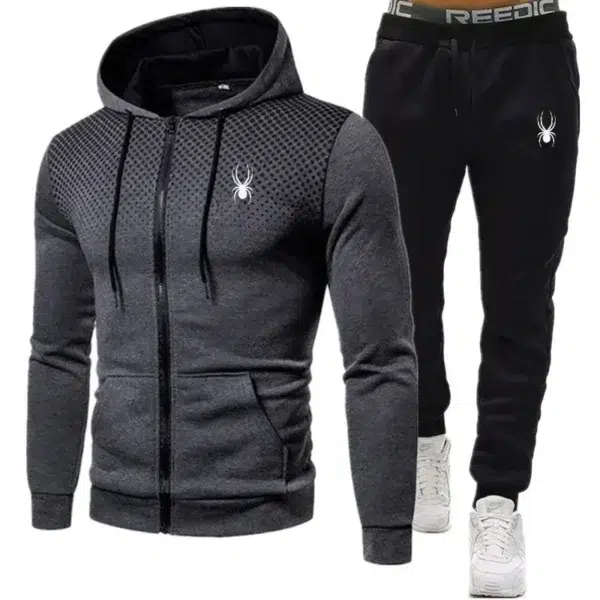 Men's sportswear hooded zippered jacket+sports pants set fashion two-piece spring and autumn men's training jogging sports