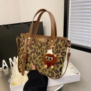 High End Versatile Women's Bag,2024 Autumn New Leopard Print Shoulder Crossbody Bag,Handbag,Bolsa De Cubo De Gran Capacidad