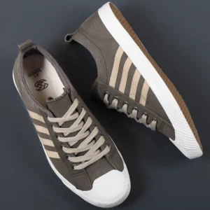 Vintage Canvas Shoes Men Breathable Casual Men Flat Shoes Fashion Men's Vulcanized Shoes Comfort Lace-up Canvas Sneakers