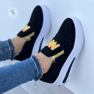 Women Casual Sneakers M Printed Side Zipper Platform Plus Size Vulcanized Shoes Zapatillas Mujer Sapato Plataforma Feminino M