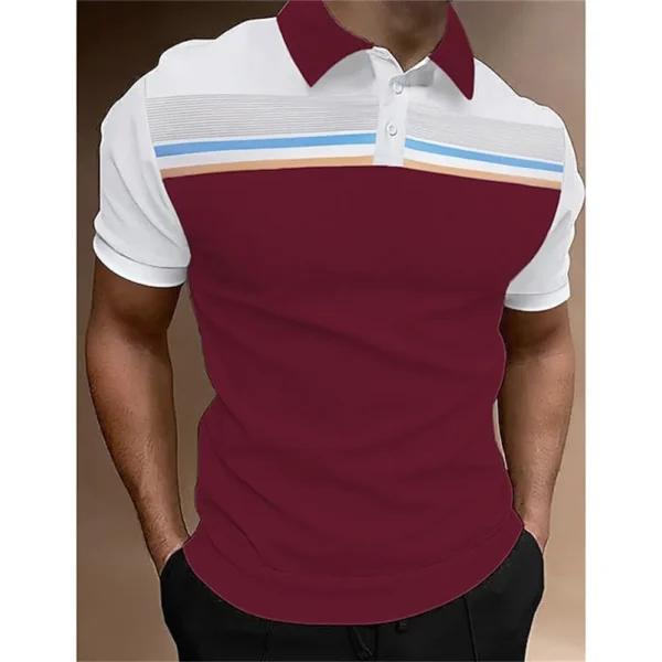 New Summer Best-Selling Men's Polo Shirt Collar Short-Sleeved Pullover Casual Sports Solid Color Stand Collar Trend T-Shirt - Image 3