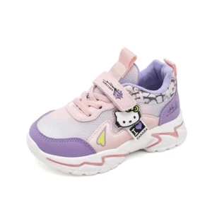 Hello Kitty Girls' sneakers cartoon anime casual shoes children's outdoor sports shoes lightweight and soft soled for girls