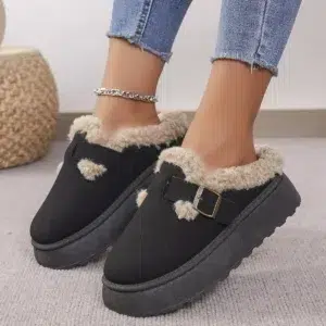 New Winter Retro Women Snow Warm Suede Leather Lazy Loafers Boots Shoes Woman Lady Female Flat Bottine Botas Boots Mujer Shoes