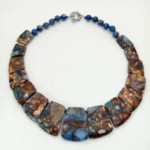 Y·YING 19'' Mixed Color Sea Sediment Imperial Jasper Graduated Necklace