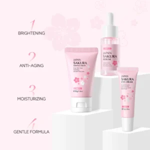 LAIKOU Sakura Skin Care Sets Facial Cleanser Face Cream Serum Toner Moisturizing Brightening Firming Hydrating Face Care Kit