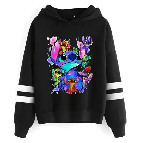 Y2k Cartoon Disney Lilo and Stitch Funny Hoodies Women Harajuku Cute Stitch Anime Sweatshirt Manga Streetwear Hoody Female Kids - Image 4