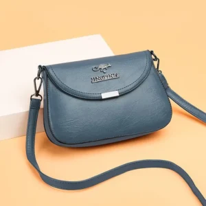 Women's New Crossbody Soft Leather Texture Bag Fashionable Small Square Bag Middle Aged Mom and Grandma Shoulder Handbag