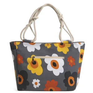 Beach Bag Waterproof Canvas Handbag For Women Large Capacity Flower Print Shoulder Portable Shopper Tote Bag Bolsa Feminina 2023