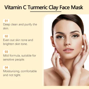 Turmeric Facial Mask Oil Control Exfoliating Dark Spots Removal of Blackhead Anti-Acne Cleansing Moisturizing Peeling Face Mask