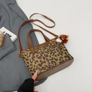 High End Versatile Women's Bag,2024 Autumn New Leopard Print Shoulder Crossbody Bag,Handbag,Bolsa De Cubo De Gran Capacidad