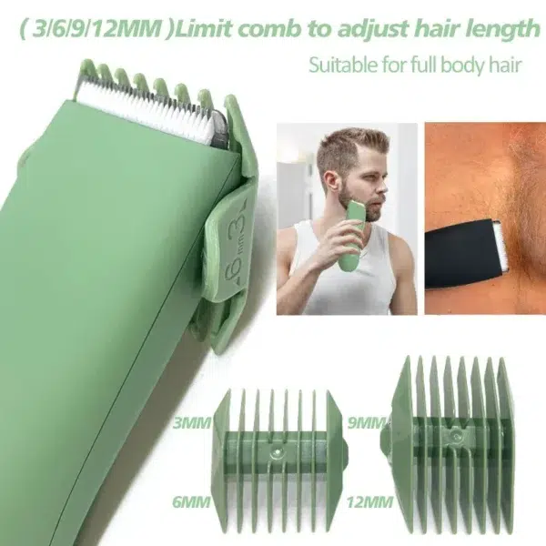 Body Hair Trimmer Shaver for Men Ball Trimmer for Groin Pubic Replaceable Ceramic Blade Groomer Electric Razor Waterproof Clippe - Image 2