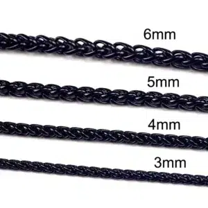 TWIST CHAIN FOR MEN STAINLESS STEEL NECKLACE Neck Jewelry Pendant Accessories 3MM-8MM Thick Long Chains Male