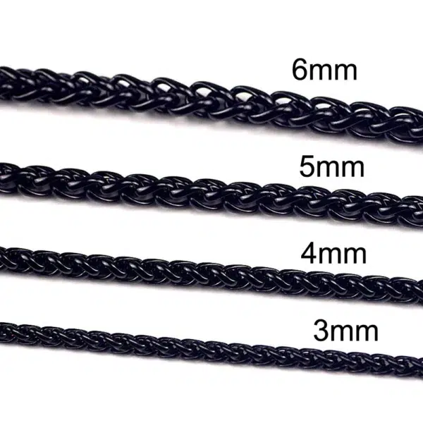 TWIST CHAIN FOR MEN STAINLESS STEEL NECKLACE Neck Jewelry Pendant Accessories 3MM-8MM Thick Long Chains Male - Image 3