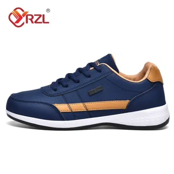 YRZL Men Shoes Spring Autumn Waterproof Walking Sneakers Leisure Male Leather Sports Shoes Non-Slip Footwear Tennis for Men - Image 2