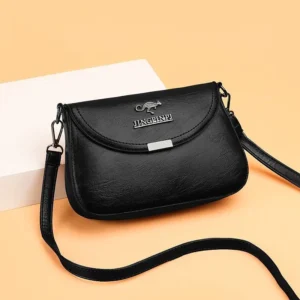 Women's New Crossbody Soft Leather Texture Bag Fashionable Small Square Bag Middle Aged Mom and Grandma Shoulder Handbag