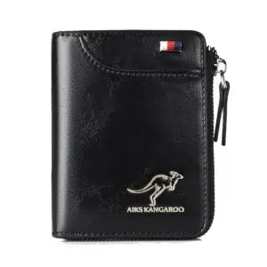 Fashion Men's Coin Purse Wallet RFID Blocking Man Leather Wallet Zipper Business Card Holder ID Money Bag Wallet Male Purse