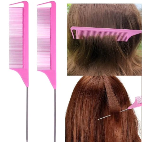 Hair Styling Comb Set Teasing Brush Spray Bottle Triple Rat Tail Edge Braid Tool Loop Hairdressing Accessories for Women Girls - Image 2