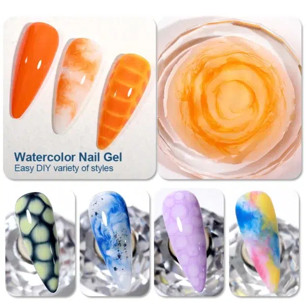 AS Clear Blooming Gel Polish 15ml UV LED Soak Off Nail Art Polish for Spreading Effect Marble Nail Polish Gel Paint Varnish - Image 5