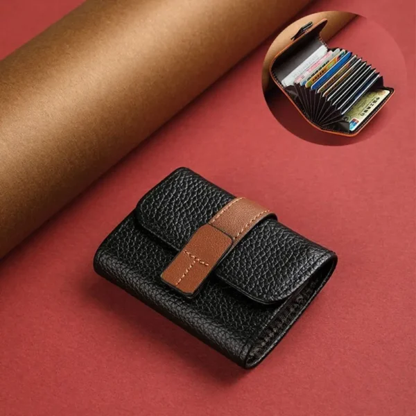 Solid Color PU Leather Women Multi-card Slot Credit Card Holder Business ID Card Case Wallet With Coin Pocket Driver License - Image 2