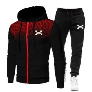 Men's hooded fashionable sportswear+long pants gym sportswear set 2-piece running winter outfit 2024 new