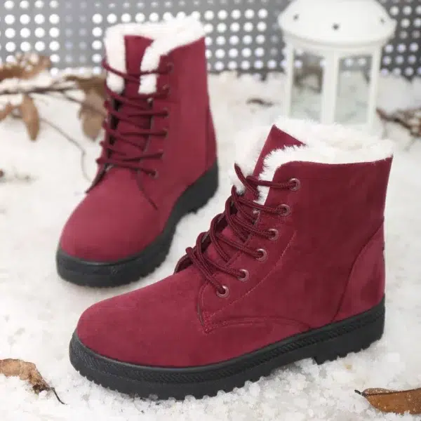 Women Boots Snow Plush Women Shoes Platform Boots For Women Fashion Keep Warm Women's Boots Flat New Botas Mujer Winter Shoes - Image 2