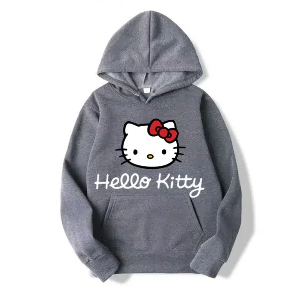 New Hello Kitty Anime Hoodie Casual Sweatshirt Boys Fleece Pullover Y2k Sudadera Couples Print Hoodies Jacket Kids Clothes Girls - Image 3