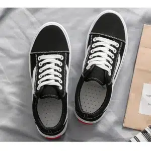 Canvas Jogging Sneakers Women Round Toe Solid Color Lace-up Girls Shallow Ladies Casual Walking Shoes Handmade Sports Trainers