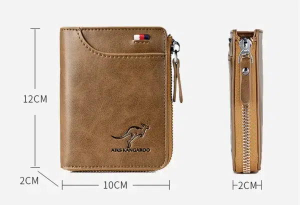 Fashion Men's Coin Purse Wallet RFID Blocking Man Leather Wallet Zipper Business Card Holder ID Money Bag Wallet Male Purse - Image 5