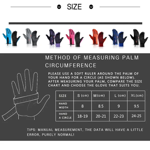 Winter Gloves For Men Women Touchscreen Windproof Thermal Warm Cycling Glove With Zipper Non-Slip Outdoor Driving Sport Gloves - Image 2