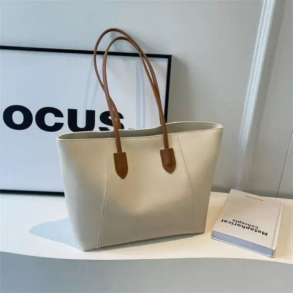 Sewing Thread Simplicity Pu Ladies Tote Bags Zipper Commuting Shoulder Bags for Women 2024 Hot Sale Casual Free Shipping - Image 2