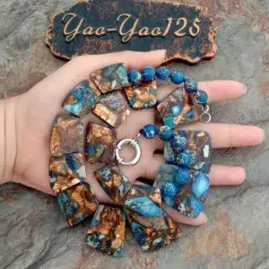 Y·YING 19'' Mixed Color Sea Sediment Imperial Jasper Graduated Necklace