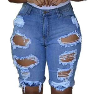 Women Denim Shorts Summer Destroyed Hole Jeans Fashion Casual Pants Short for Woman Pantalones Cortos Ripped Femme Ropa Mujer