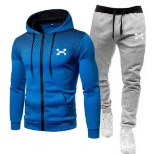 Men's hooded fashionable sportswear+long pants gym sportswear set 2-piece running winter outfit 2024 new