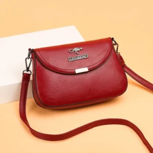 Women's New Crossbody Soft Leather Texture Bag Fashionable Small Square Bag Middle Aged Mom and Grandma Shoulder Handbag