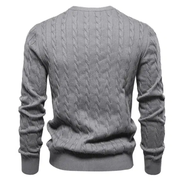 AIOPESON Mens Giraffe Embroidery Cotton Sweaters Round Neck Classic Twist Patterned Pullover Knitted Sweater for Men - Image 3