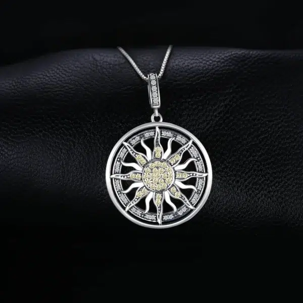 JewelryPalace Celestial Sun Cubic Zirconia 925 Sterling Silver Pendant Necklace for Women Girl No Chain Fashion Jewelry Gift - Image 2