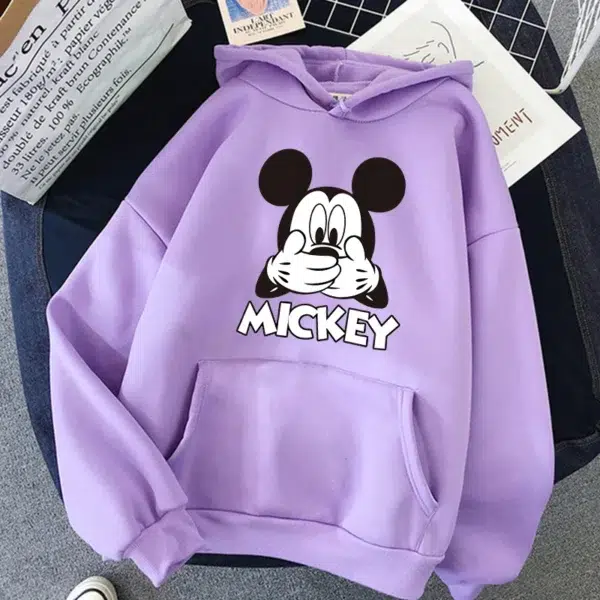 Kawaii 90s Minnie Disney Hoodie Crop Top Mickey Mouse Women Hoodies Sweatshirt Kids Boys Girls Harajuku Streetwear Clothes - Image 5