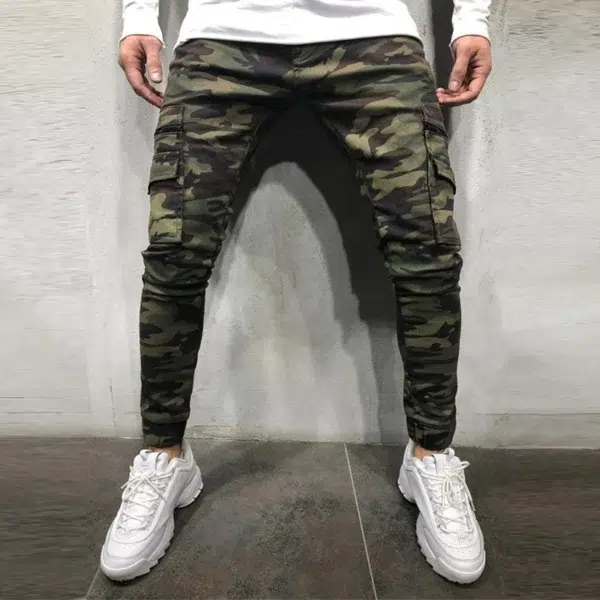 Men's Fashion Joggers Camouflage Jeans Youth Personality Slim Trend Jeans Trousers Spring and Autumn Cargo 2022 New Men's Pants - Image 2