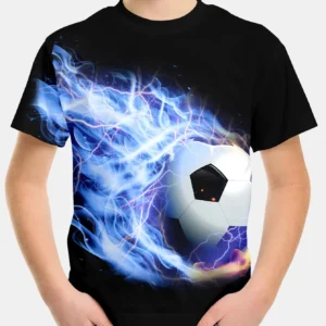 Children's Clothing 2024 Cool Football T-Shirt 3d Printed Soccer Boy Girl Tees Casual T Shirt 2-8y Teen Kids Clothes Tops