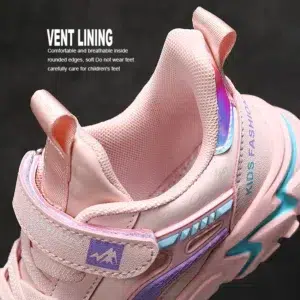 Children Sneaker Girls Shoes Leather Flat Kids Pink Shoes for Girl Lightweight Sports Running Tennis Sneaker Casual Students