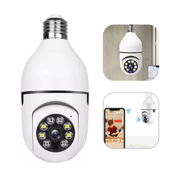 E27 Bulb Wireless Surveillance Camera 5G Wifi Night Vision Auto Human Tracking Home Panoramic Video Security Protection Monitor - Image 5