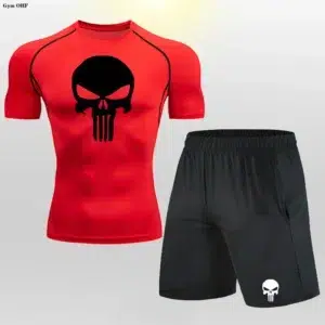 Dres Men'S Running Clothes Sports T-Shirt Shorts Compression Breathable Outdoor Training Gym Men'S Tennis Muay Thai Sports Suit