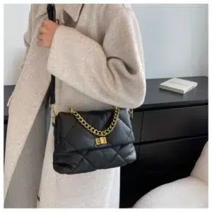 2023 New Bag Women'S Fashion Autumn And Winter Rhombus Messenger Bag Soft Leather Chain Bag Vintage Single Crossbody Bags Female