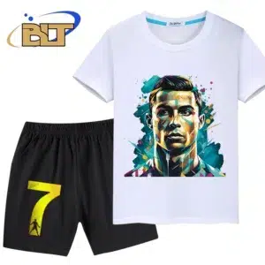 Ronaldo printed children's clothing summer children's short-sleeved shorts suit sports T-shirt 2-piece set suitable for boys